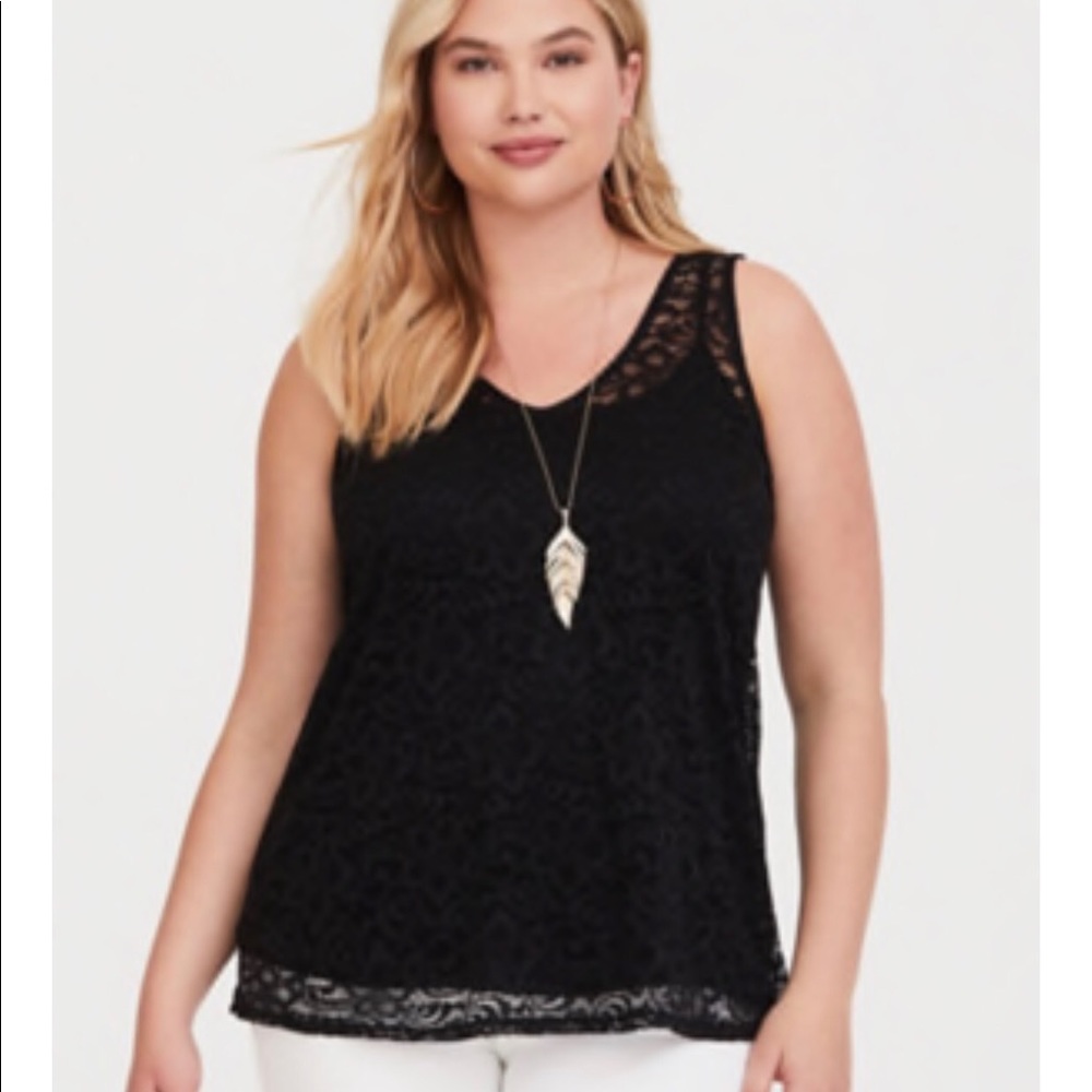 Black Stretch Lace Tank